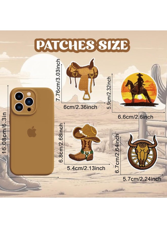 11 قطعة من الحديد الغربي رعاة البقر على بقع ، بقع مطرزة رعاة البقر ، بقع إصلاح رعاة البقر في الغرب المتوحش خياطة على بقع للملابس السترات الجينز اللباس القبعات حقيبة الظهر - Image 2