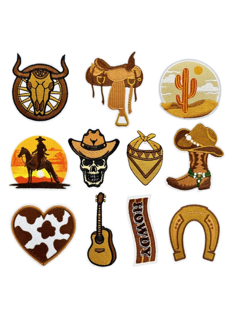11 قطعة من الحديد الغربي رعاة البقر على بقع ، بقع مطرزة رعاة البقر ، بقع إصلاح رعاة البقر في الغرب المتوحش خياطة على بقع للملابس السترات الجينز اللباس القبعات حقيبة الظهر - Image 1