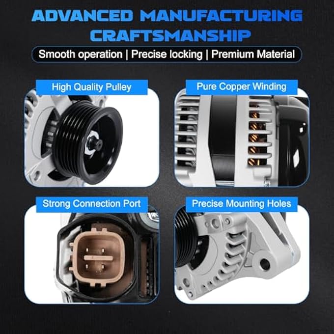YOMALL Alternator 11151 for MDX 2006 3.5L & 2007-2009 3.7L for 2005-2008 RL 3.5L for 2007-2008 TL/Pilot/Ridgeline 3.5L for 2007 Odyssey 3.5L Vehicle Replacement Alternator 130A 6PK 11151N - Image 4