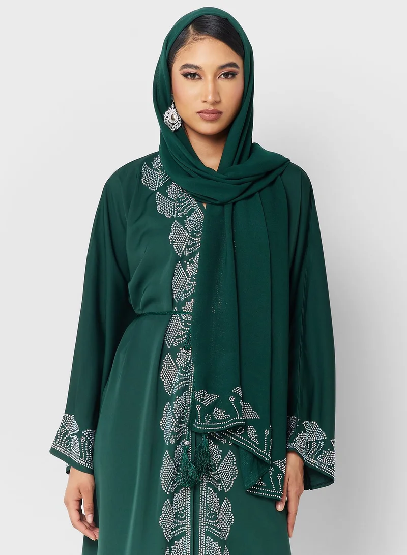 Khizana Embellished Detail Abaya