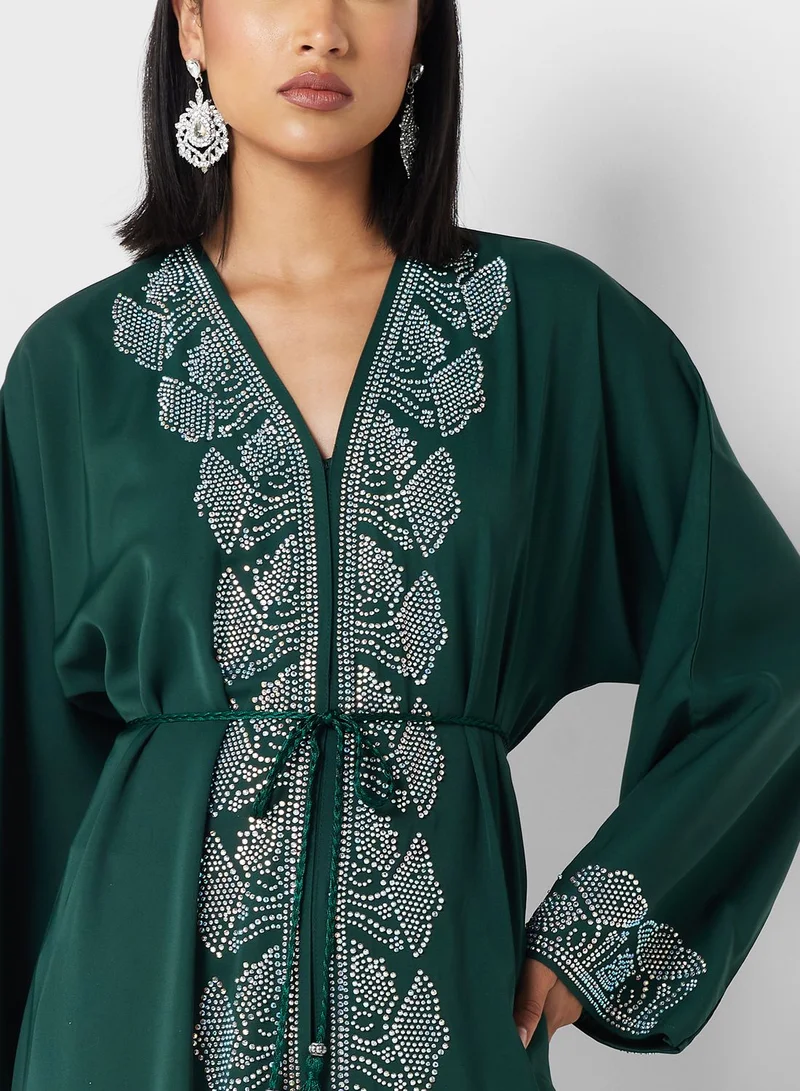 Khizana Embellished Detail Abaya