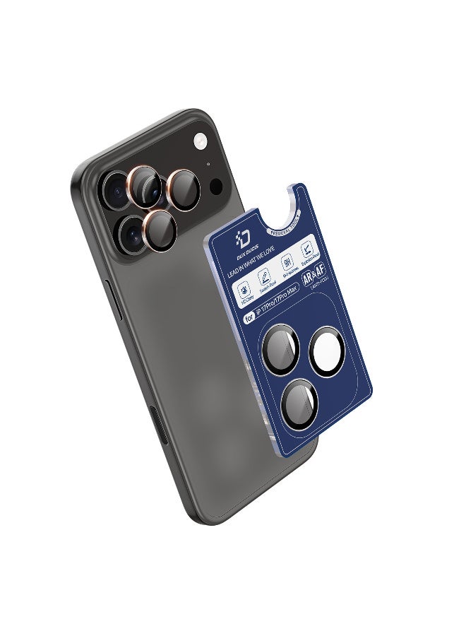 دوكس دوتشيز واقي عدسة كاميرا ايفون 17 برو / 17 برو ماكس من سلسلة دوكس دوتشيز هوك واقي عدسة زجاجي مقوى - تيتانيوم الصحراء - Image 4