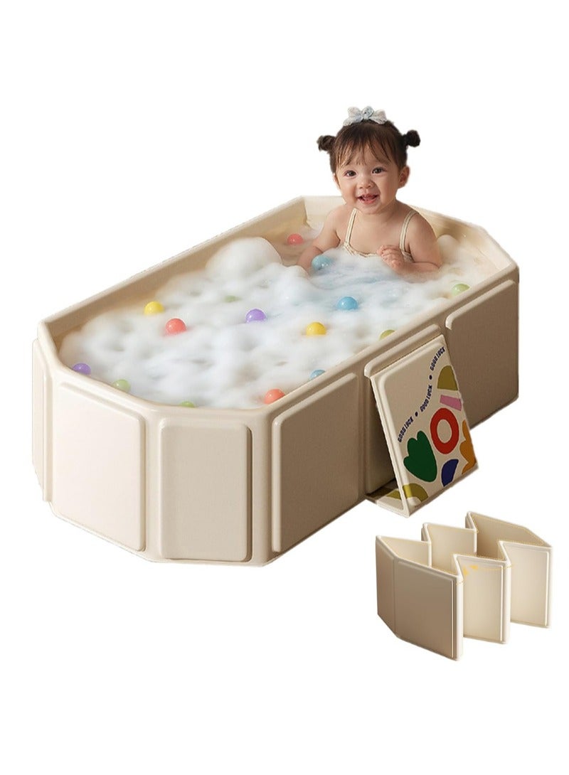 حوض استحمام قابل للطي للأطفال، حوض استحمام للأطفال بقاعدة مانعة للانزلاق، مع نظام ترموستاتي، مناسب للأعمار من 0 إلى 5 سنوات، ضروري للسفر، للاستخدام الداخلي/الخارجي، سهل التخزين - Image 1