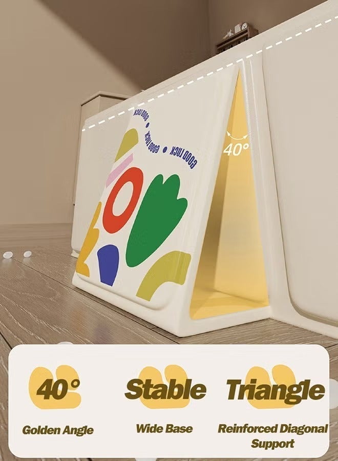 حوض استحمام قابل للطي للأطفال - سهل التنظيف والتركيب، مثالي للحمامات الصغيرة والسفر، مناسب للأطفال من عمر 0 ​​إلى 5 سنوات، تصميم موفر للمساحة باللون البيج (75 × 45 × 25 سم) - Image 4