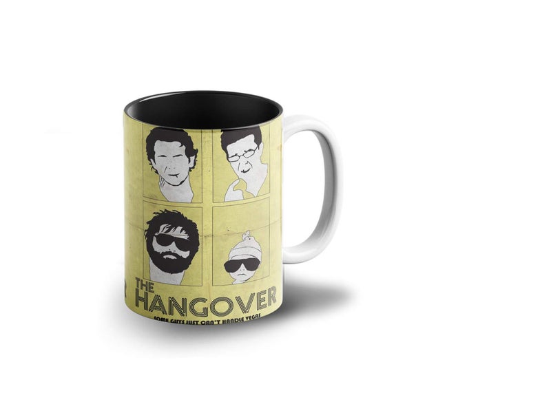 Prink The Hangover Inner Black Coffee Mug with Print | Phil, Alan, STU, Daug The Hangover Movie Coffee Mugs | Printed Coffee Mugs | Coffee Mug for Friends | 330ml, Microwave & Dishwasher Safe - Image 1