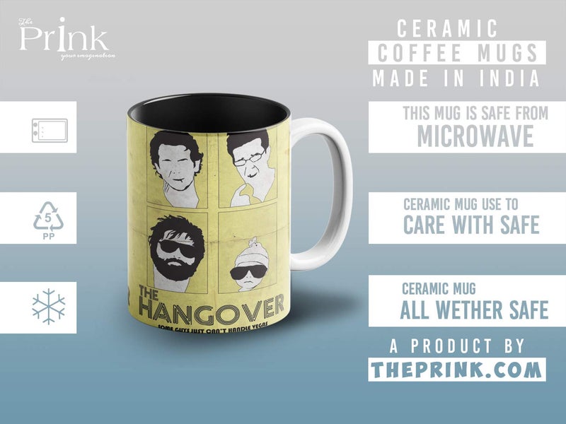 Prink The Hangover Inner Black Coffee Mug with Print | Phil, Alan, STU, Daug The Hangover Movie Coffee Mugs | Printed Coffee Mugs | Coffee Mug for Friends | 330ml, Microwave & Dishwasher Safe - Image 5