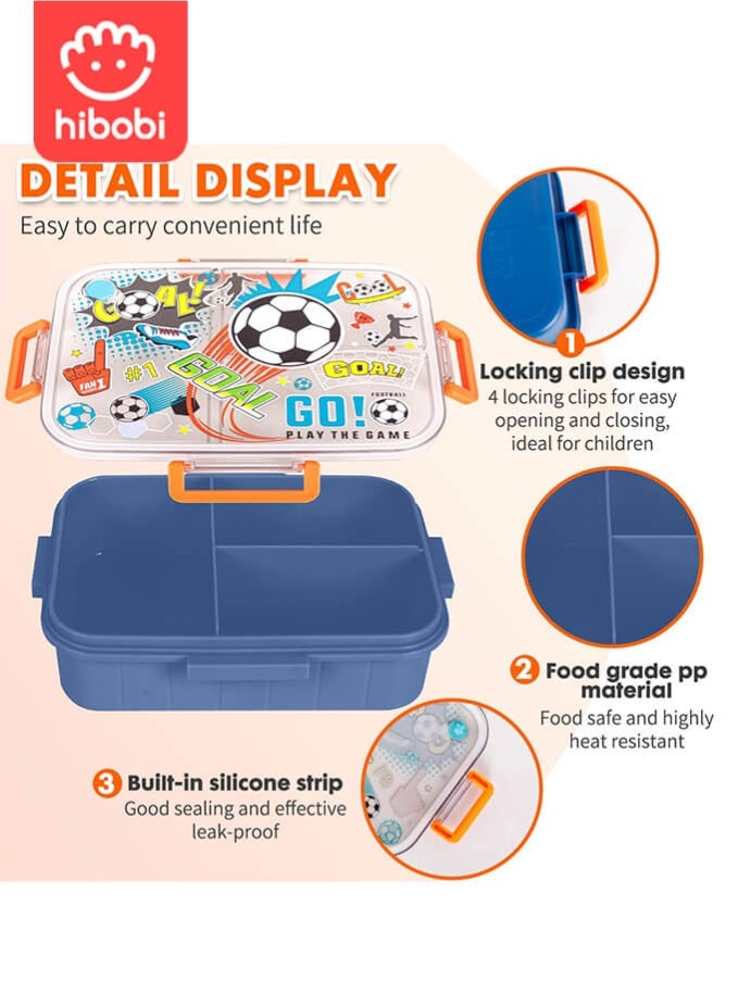 hibobi Kids Lunch Box Bento Box - Football Fever - Image 3