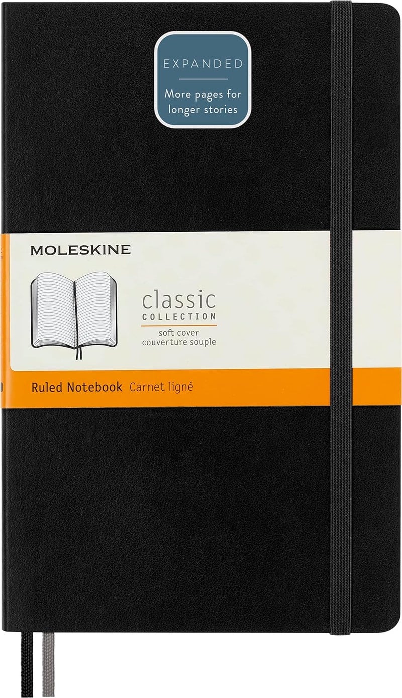 Moleskine Classic Expanded Notebook, Soft Cover, Large (5" x 8.25") Ruled/Lined, Black, 400 Pages - Image 1