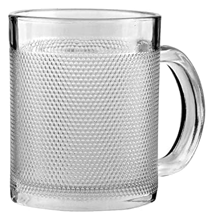 BLISS START Glass Tea Cups Set Mugs Tea Crystal Clear with HandleTea Milk Hot and Cold Drinks Mug Kitchen Dining Tableware Dinnerware Set Pack of 6 300 ML - Image 5