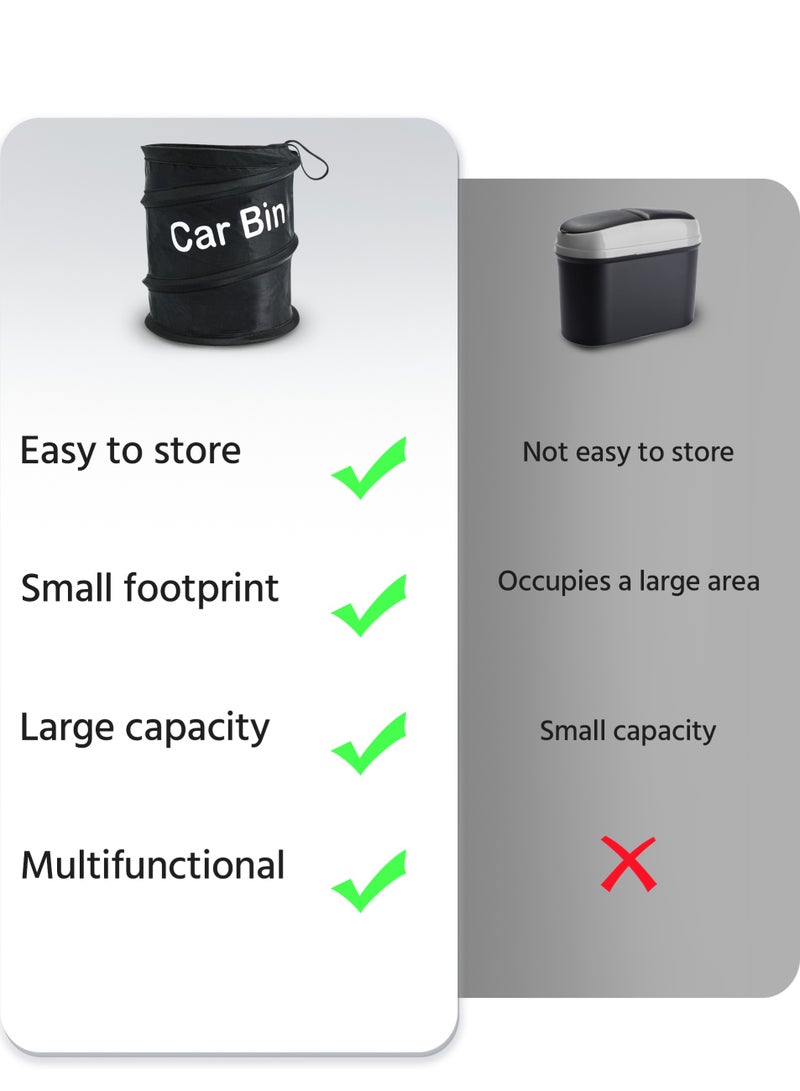 CABINA HOME 2Pcs Car Trash Bin,Quality Car Accessories,Foldable Car Bins Tidy Garbage Storage - Image 2