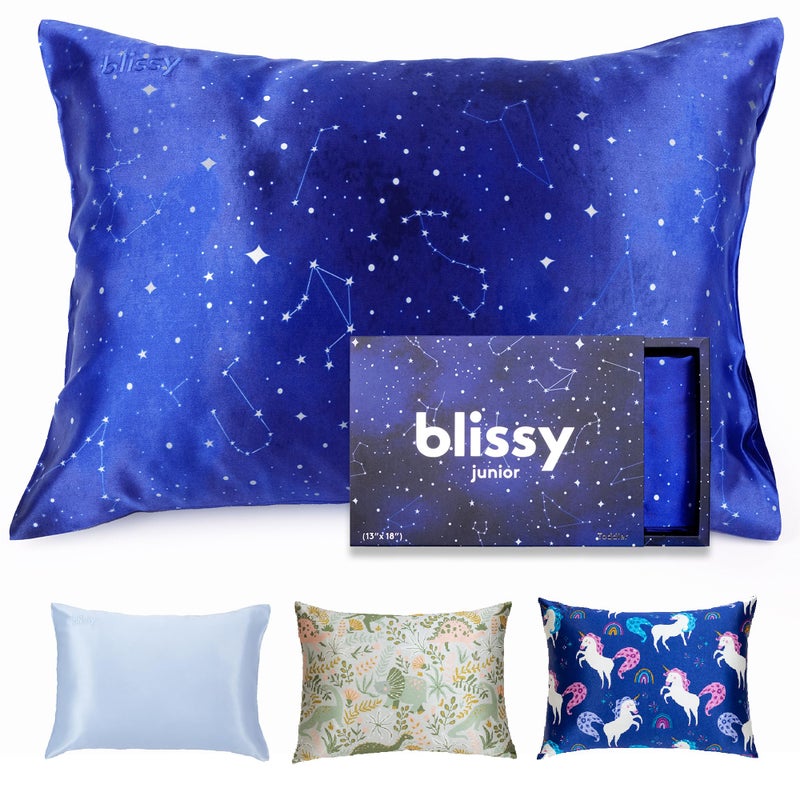 Blissy Toddler Silk Pillowcase - 100% Pure Mulberry Silk - 22 Momme 6A High-Grade Fibers - Soft and Gentle Silk Pillowcase for Kids Hair and Skin (Standard 20 x 26 in, Night Sky) - Image 1