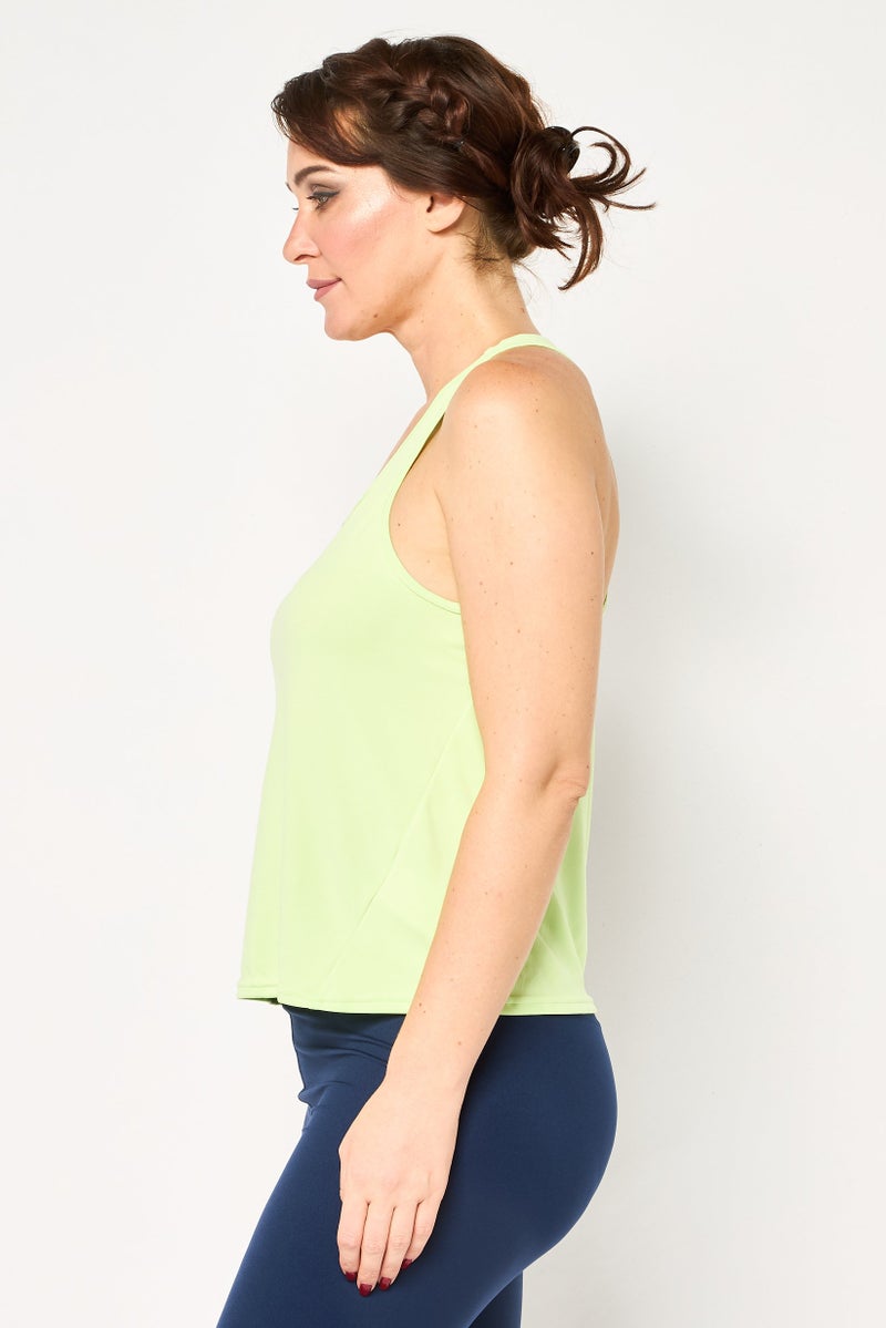 Adidas Women Sportswear Fit Sleeveless Training Tank Top, Lime Green - Image 3