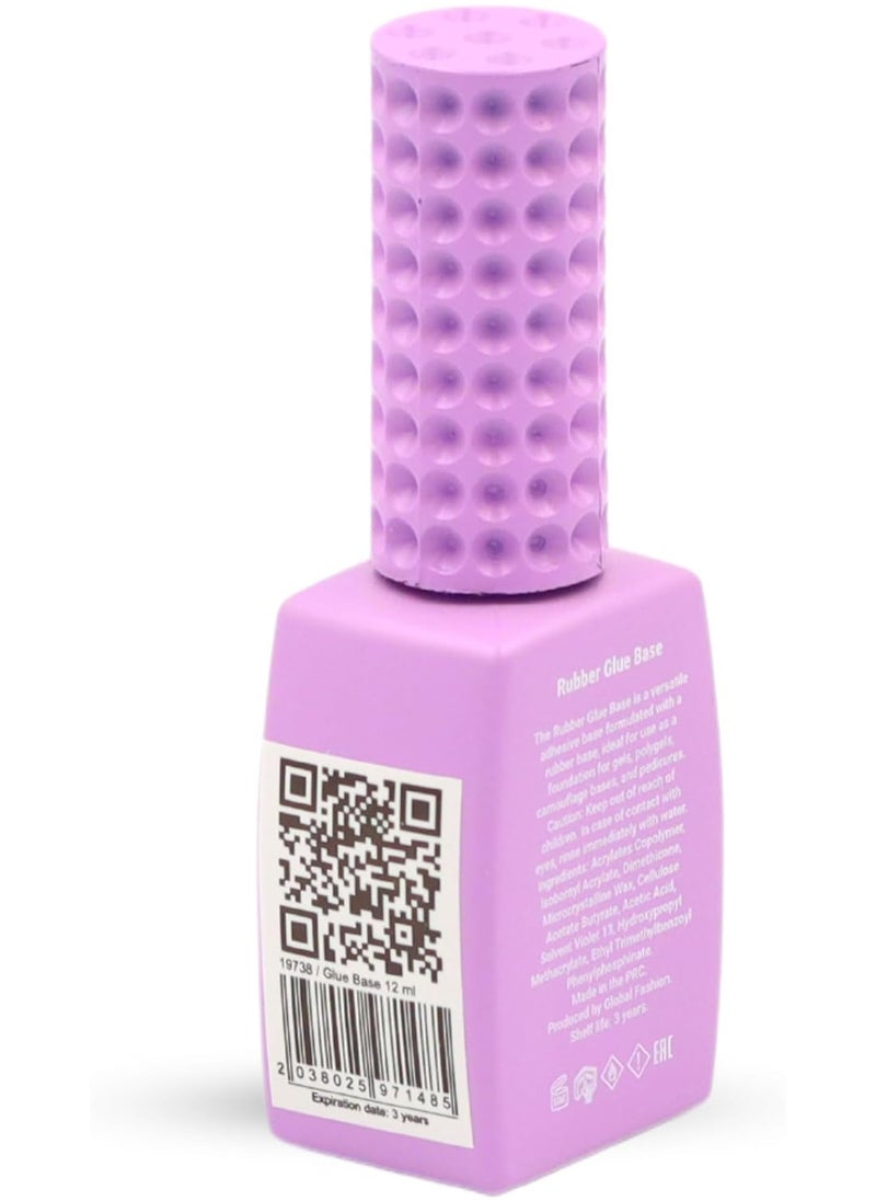 GLOBAL FASHION Professional - Glue Base Rubber Unbreakable Grip For Flawless Manicures (12Ml) - Image 1