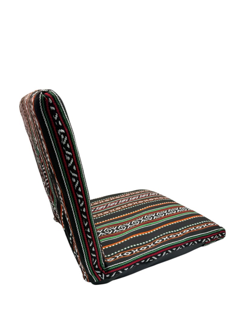 Floor Lounge Chair with a high back - Lightweight, Foldable, Sand Proof Polyester Beach & Camping Chair - Black - Image 4