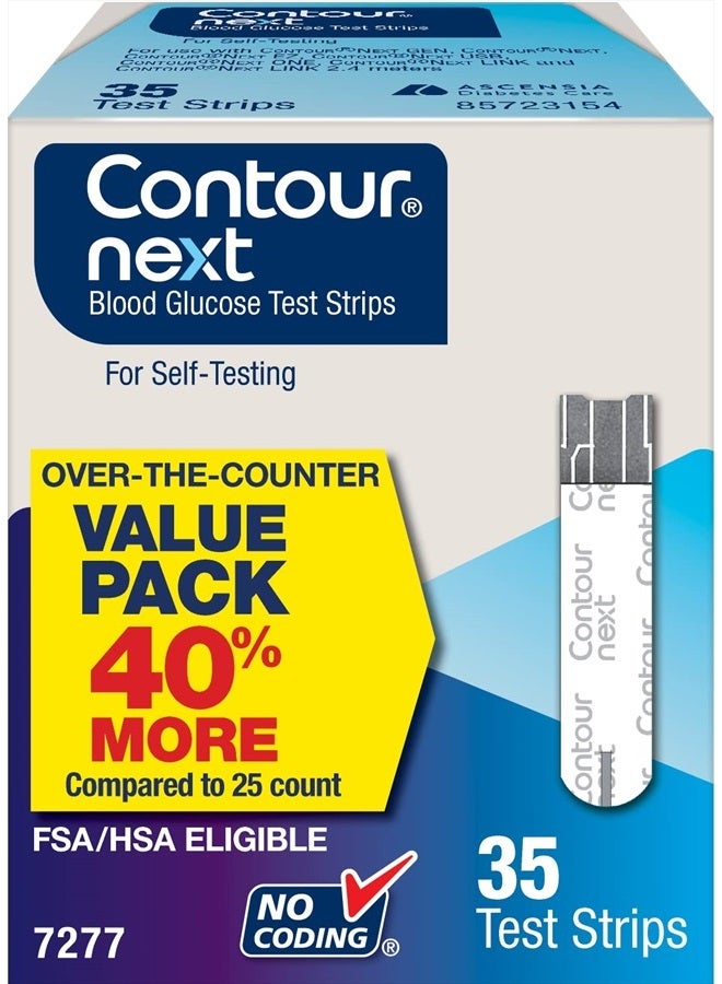 Ascensia CONTOUR NEXT Blood Glucose Test Strips for Diabetes, 35 Count - Image 1