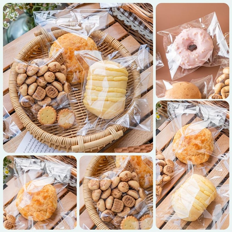 Searik 200 Pack Self Sealing Cellophane Treat Bags 3x3 Inches - Clear Resealable Self Adhesive Cookie Bag with Seal for Cookie Packaging Party Favor Gift Giving - Image 5