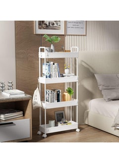 Chulovs Slim Storage Cart, 4 Tier Bathroom Organizer Mobile Shelving Unit, Rolling Utility Cart Slide Out Organizer for Kitchen, Bathroom, Laundry, Narrow Places  - Image 3