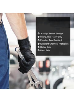 M MIAOYAN Disposable Nitrile Exam Gloves, 6-mil, Black, Heavy Duty Disposable Gloves, Cooking Gloves, Latex Free, Powder Free  - Image 3