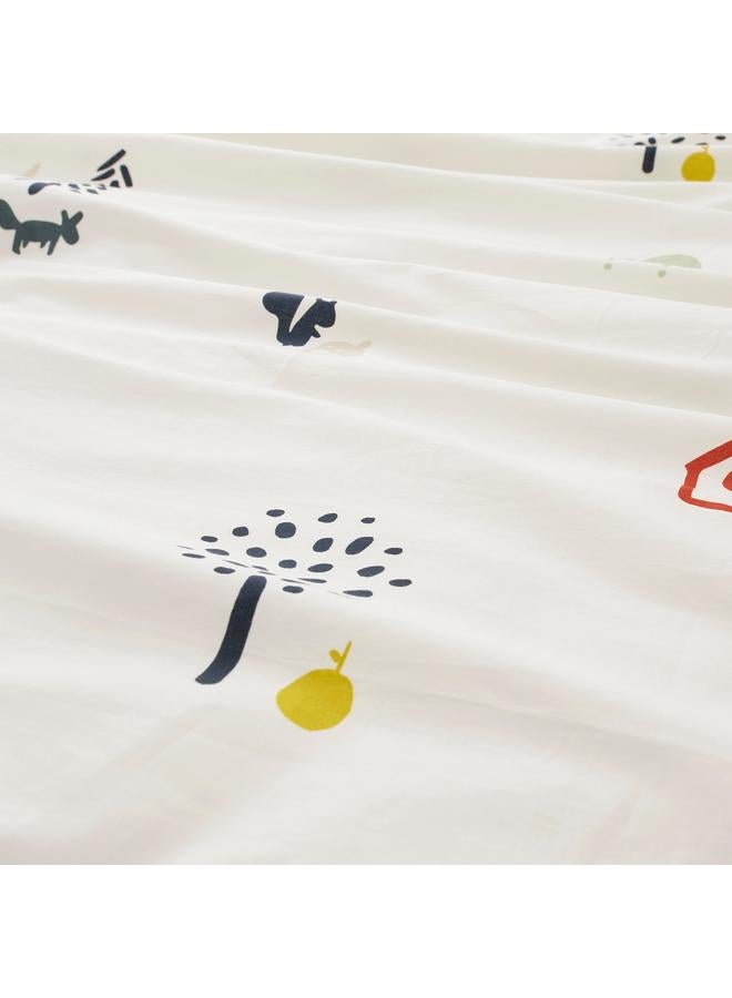 erorex Duvet cover and pillowcase, forest animal pattern/multicolour, 150x200/50x80 cm - Image 5