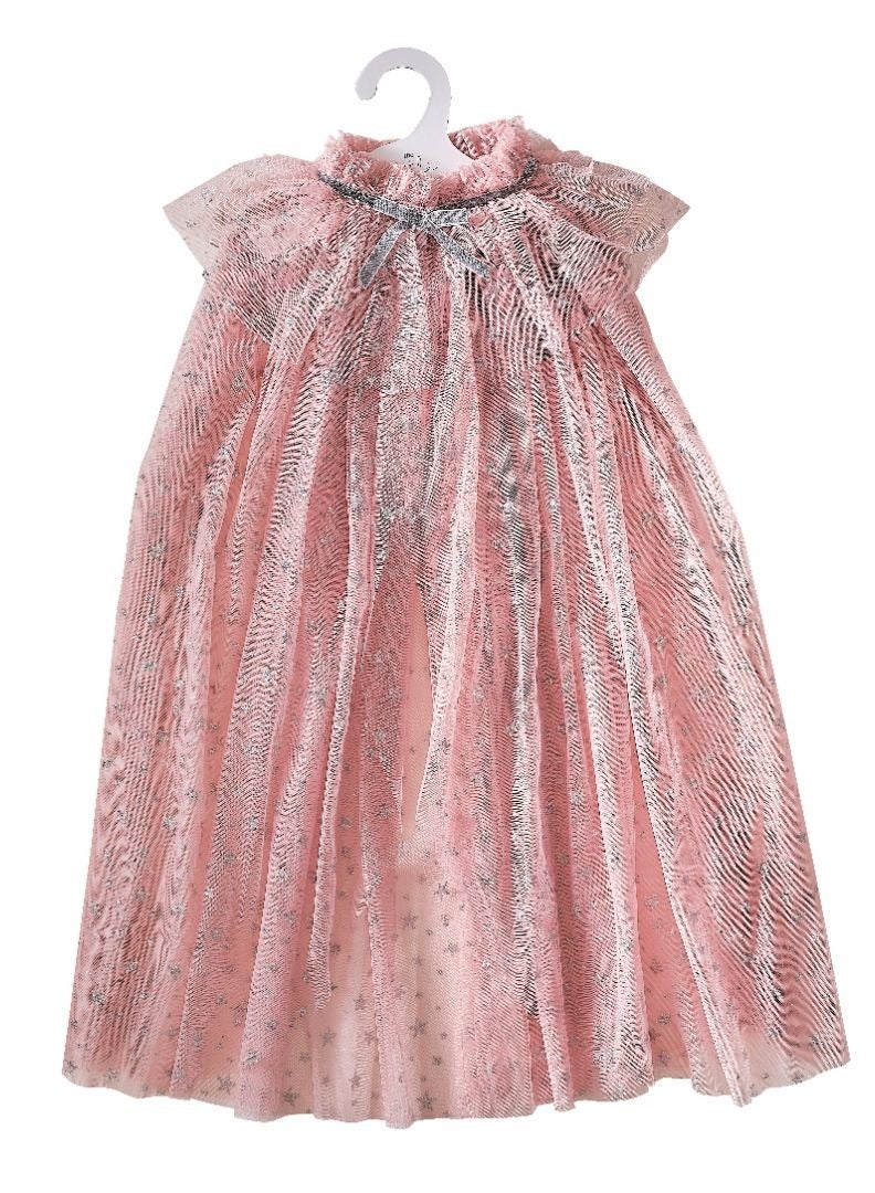 Ginger Ray Ginger Ray Blush Silver Star Cape for Kids - Magical Dress-Up Cape for Parties and Events One Size Fits Most Ages 3+ - Image 1