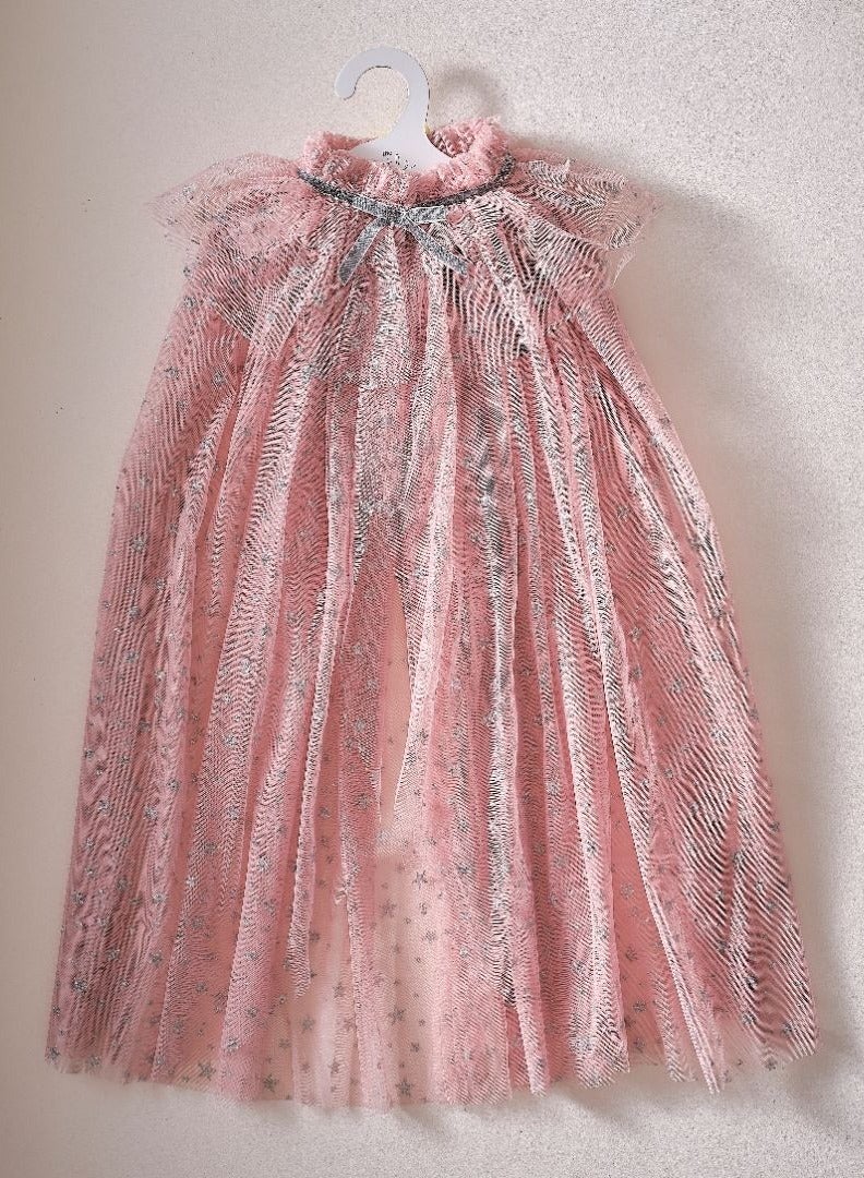 Ginger Ray Ginger Ray Blush Silver Star Cape for Kids - Magical Dress-Up Cape for Parties and Events One Size Fits Most Ages 3+ - Image 2