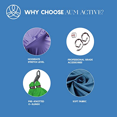 aum active Aerial Silk Yoga Hammock & Swing for Home, Inversion Exercises, Starter Kit for All Levels - Durable with Extension Straps, Carabiners, and Pose Guide - Image 4