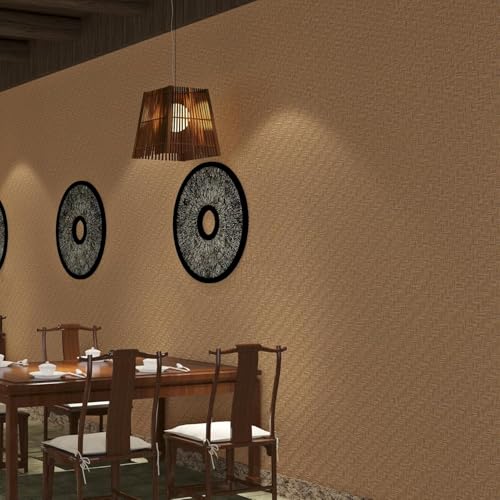 ELTON Textured Mesh Grasscloth Wallpaper, Peel and Stick Faux Linen, Waterproof Decorative Vinyl Film, Self Adhesive Contact Paper for Walls, Furniture, Kitchen Cabinets (Brown, 1.33 x 5 feet) - Image 3
