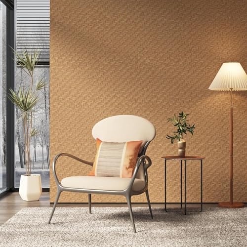 ELTON Textured Mesh Grasscloth Wallpaper, Peel and Stick Faux Linen, Waterproof Decorative Vinyl Film, Self Adhesive Contact Paper for Walls, Furniture, Kitchen Cabinets (Brown, 1.33 x 5 feet) - Image 5