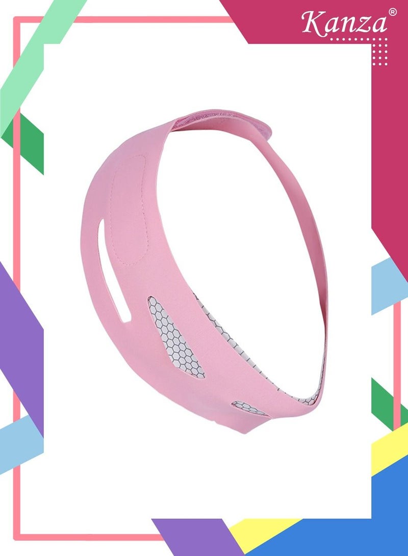 Kanza Double Chin Reducer Face Slimming Strap V Shaped Mask Eliminator Remover Tape Belt for women Anti - Wrinkle Face Mask Lifting Bandage for Shaggy Skin  - Image 1