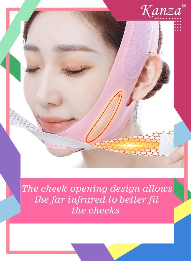 Kanza Double Chin Reducer Face Slimming Strap V Shaped Mask Eliminator Remover Tape Belt for women Anti - Wrinkle Face Mask Lifting Bandage for Shaggy Skin  - Image 2