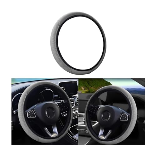 Leather Car Steering Wheel Cover AntiSlip Breathable Microfiber Leather Steering Wheel Protector for Women Men Universal 15 Elastic Soft Odorless Car Accessories for Car Truck SUV Gray