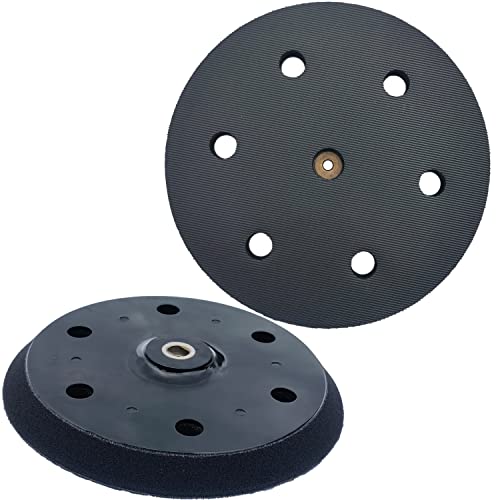 HDongany 2 Pack 9 inch 6 Hole Hook and Loop Replacement Backing Pad for Orbital Sander Drywall Sander for Wall Grinding Woodworking - Image 1