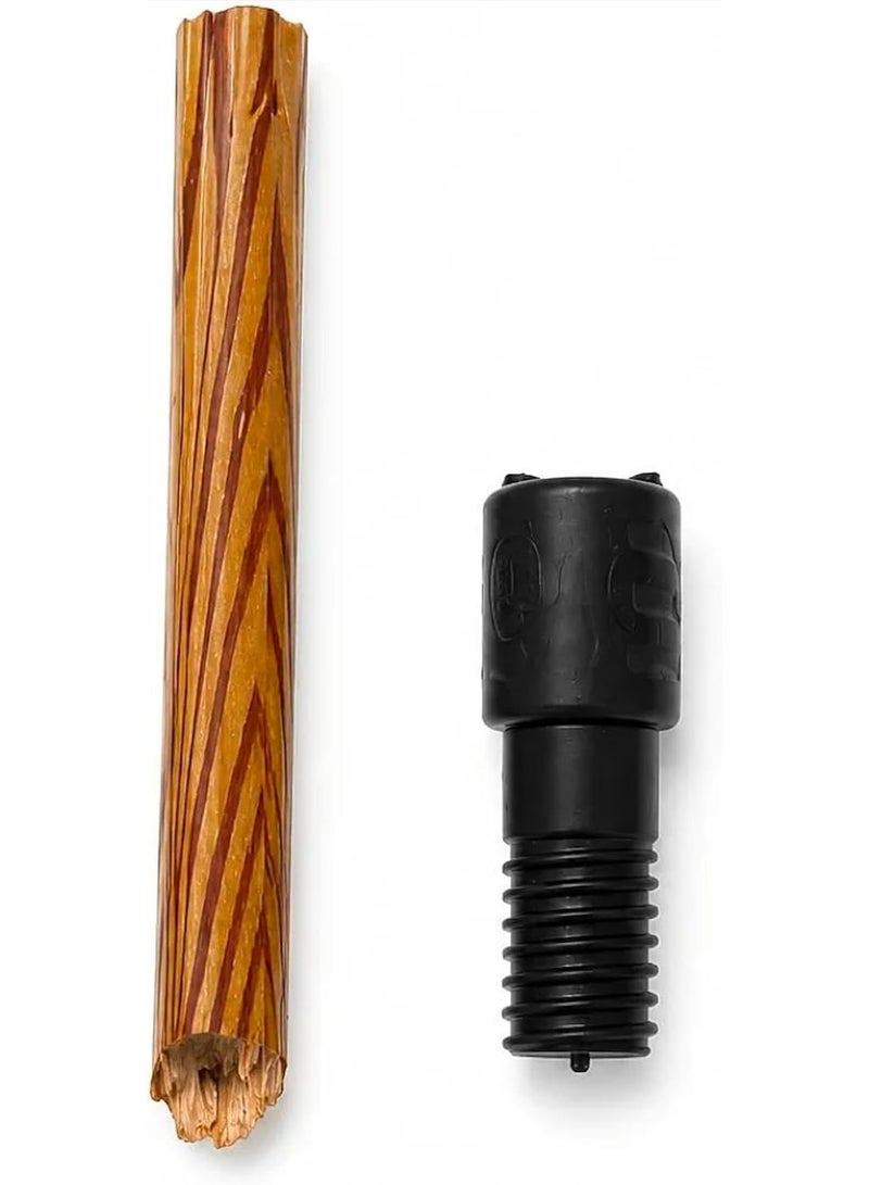Black Plastic Threaded Broom Handle Connector for Mop and Broom Poles - Image 1