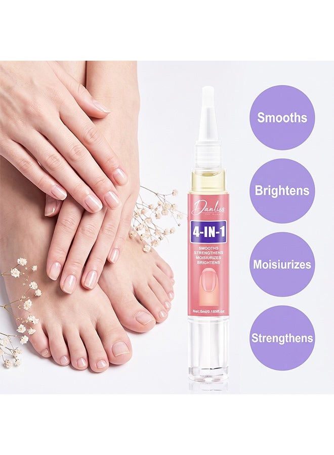 danliss 4-in-1, Smooths, Strengthens, Moisturizes, Brightens, Cuticle Oil Pen, Nail & Cuticle Care Oil for Dry, Cracked & Brittle Nails 5ml - Image 3