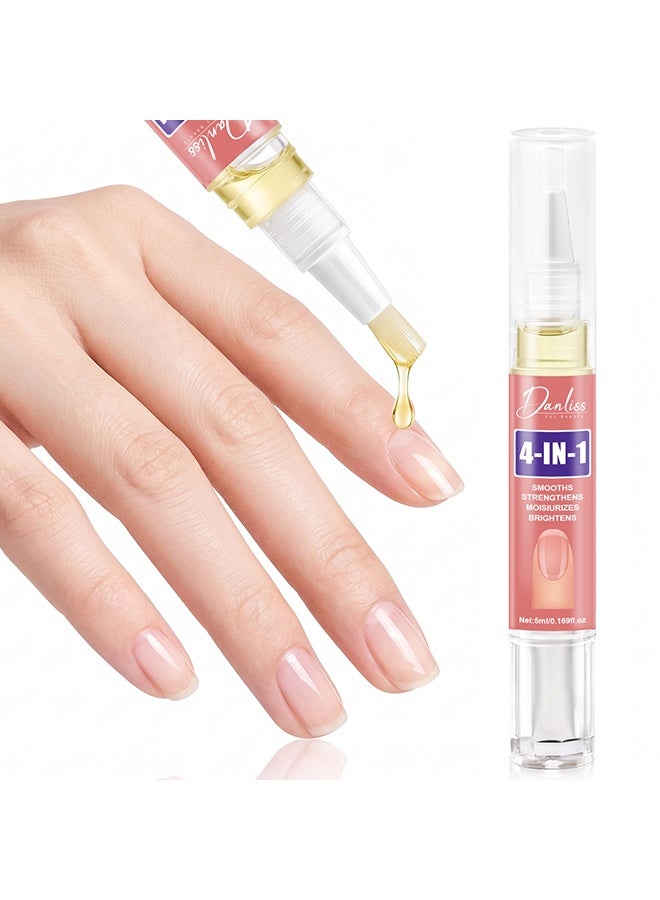 danliss 4-in-1, Smooths, Strengthens, Moisturizes, Brightens, Cuticle Oil Pen, Nail & Cuticle Care Oil for Dry, Cracked & Brittle Nails 5ml - Image 1