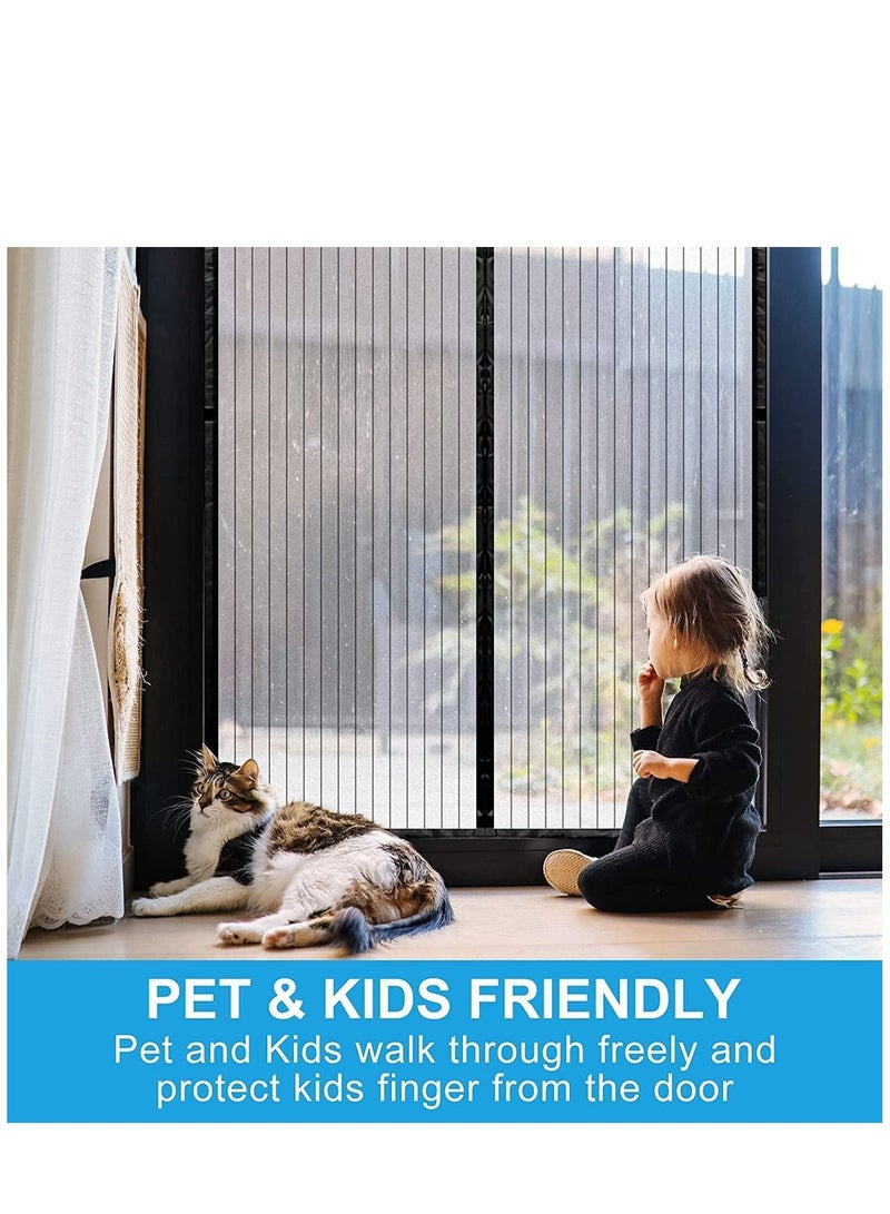 KASTWAVE Magnetic Fly Screen Door, Fly Insect Screen Door, Keeps Mosquitoes Insects Bugs Out, Size 100 x 210 cm, Black - Image 2