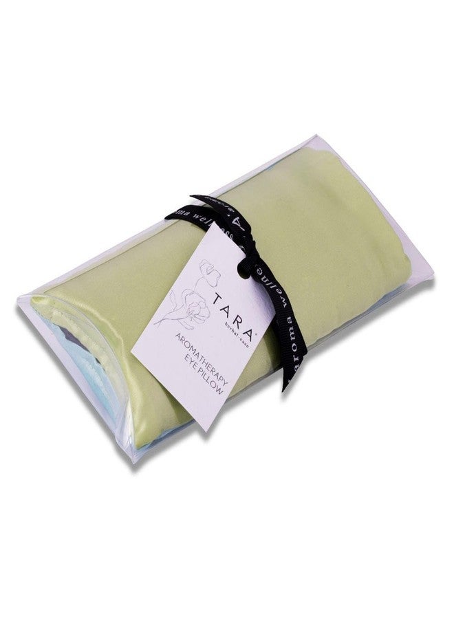 TARA Spa Therapy Aroma Wellness Aromatherapy Silk Eye Pillow, Relaxation Sooth Eye Strain, Calm Renew, Green - Image 1