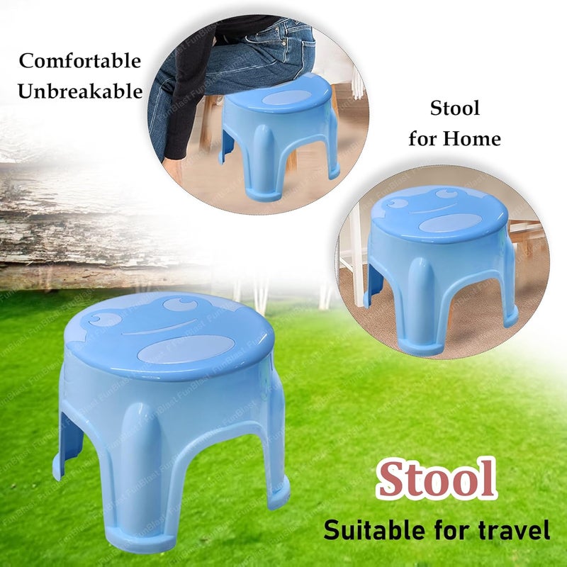 FunBlast FunBlast Round Shaped Plastic Stool, 28 cm Super Strong Sitting Stool for Kids and Adults  - Image 3