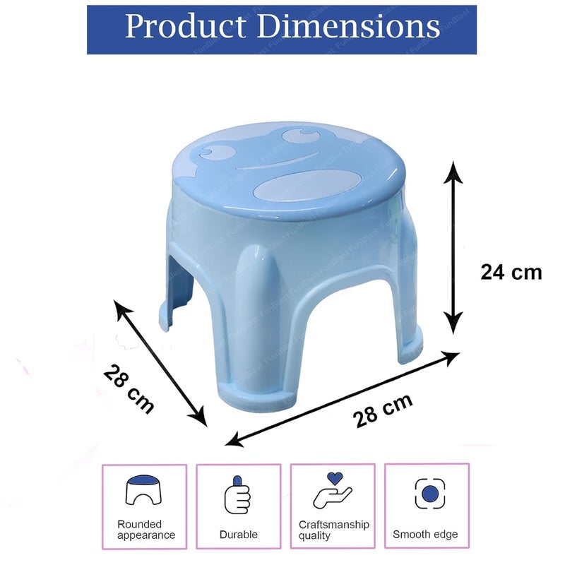 FunBlast FunBlast Round Shaped Plastic Stool, 28 cm Super Strong Sitting Stool for Kids and Adults  - Image 2