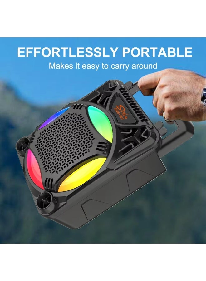 Portable Wireless Speaker ZQS1367 with Mic Black - Image 4