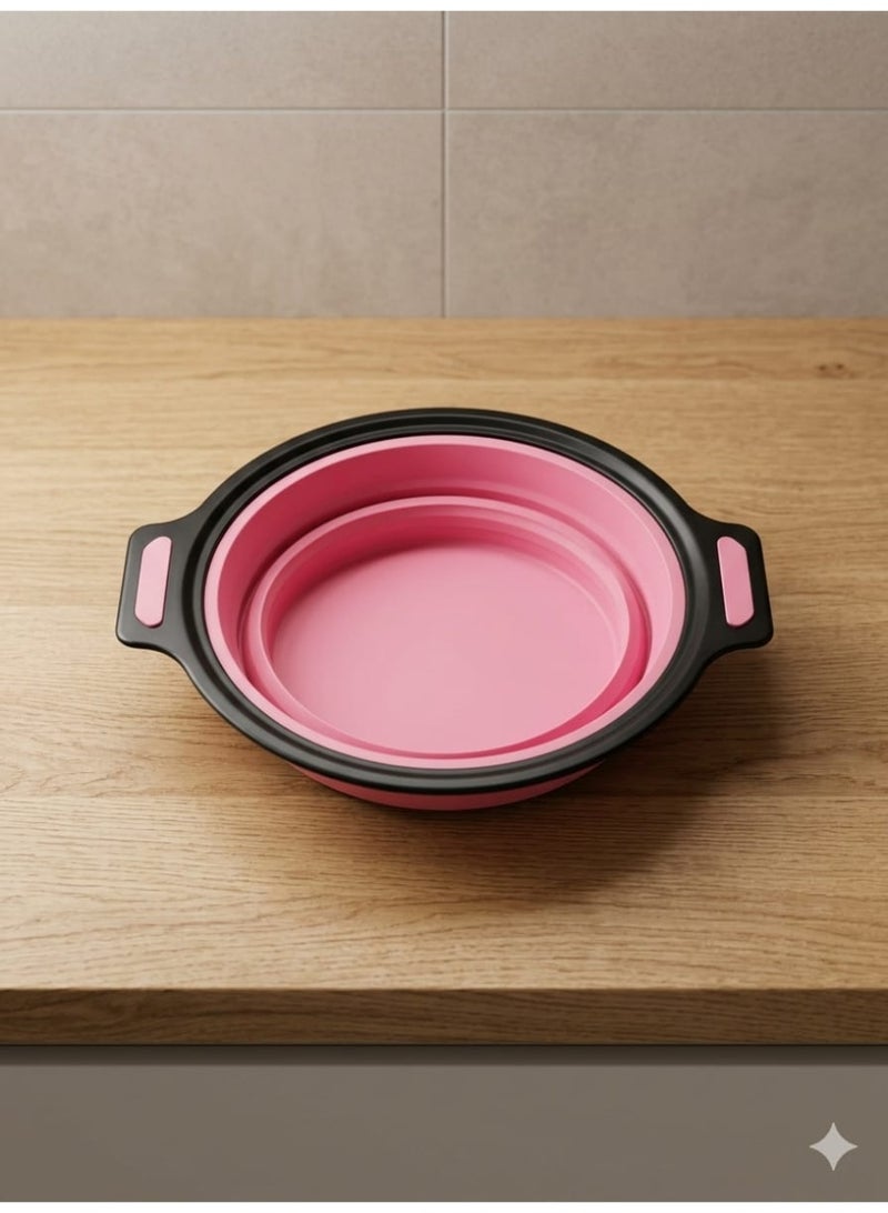 Round Collapsible Silicone Plate – Foldable Food Serving & Storage Plate – Flexible Silicone Plate for Kitchen & Travel - Image 1