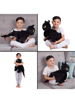 Franco Kids Bedding Super Soft Plush Cuddle Pillow Buddy, One Size, How To Train Your Dragon Toothless, Black  - Image 5