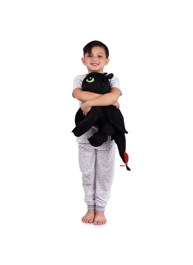 Franco - Kids Bedding Super Soft Plush Cuddle Pillow Buddy, One Size, How To Train Your Dragon Toothless, Black - Image 1