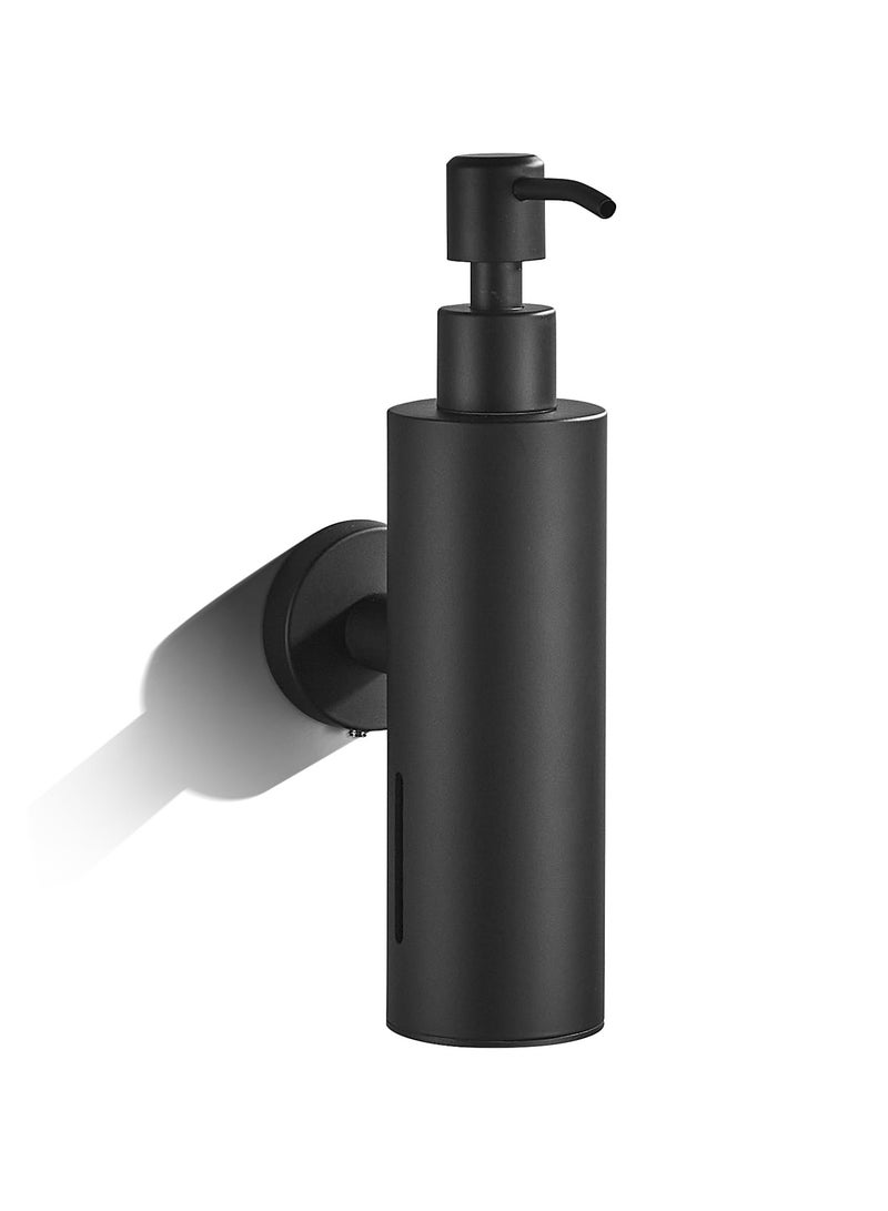SYOSI موزع صابون مثبت على الحائط، موزع صابون للاستحمام قابل لإعادة التعبئة، موزع صابون بمضخة من الفولاذ المقاوم للصدأ مع بطانة مقاومة للتآكل، موزع صابون أسود مثبت على الحائط لحمام المطبخ وحوض الصحون - Image 1
