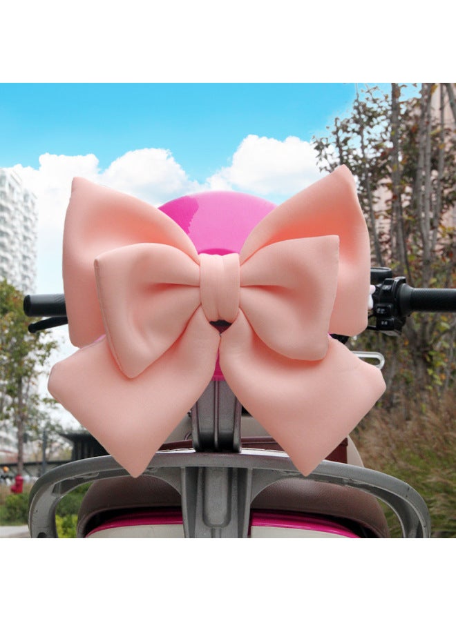 Internet-famous Car Rear Pendant Large Bow Car Ornaments Trunk Motorcycle Electric Car Motorcycle Decoration-Colour:Nude Pink High-quality Fabric/wrinkle-free-Proportion:Standard  - Image 1