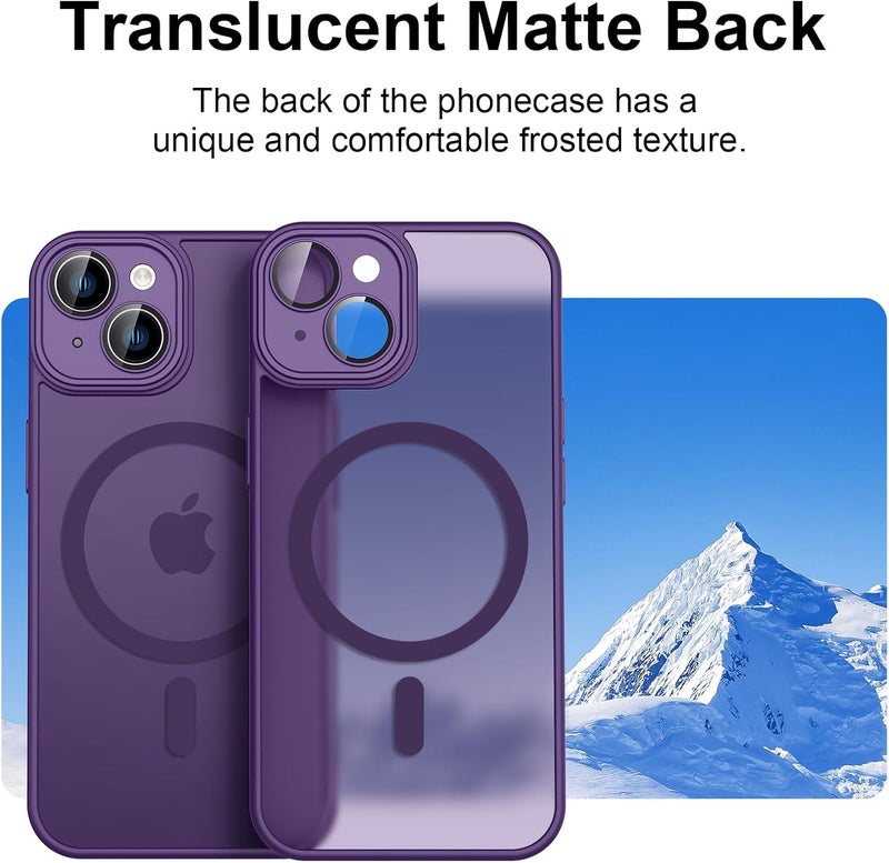 Demark Magnetic for iPhone 13 Case, [Compatible with MagSafe][10 FT Military Grade Drop Protection] [Dual Layer Structure Protection] Non-Slip Heavy Duty Full-Body Shockproof iPhone 13 Cover (Purple) - Image 3