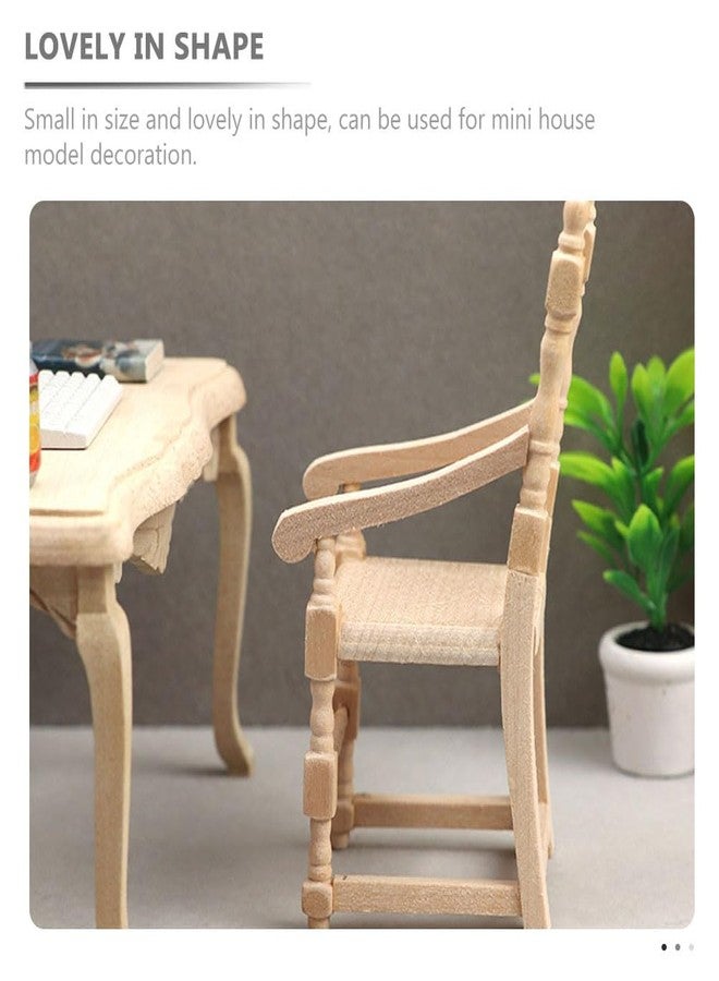 هيموتون كرسي هيموتون المصغر، كرسي بذراعين خشبي، أثاث بيت الدمية المصغر، ديكور سطح بيت الدمية، أثاث مصغر، أثاث صغير، كرسي عتيق - Image 5