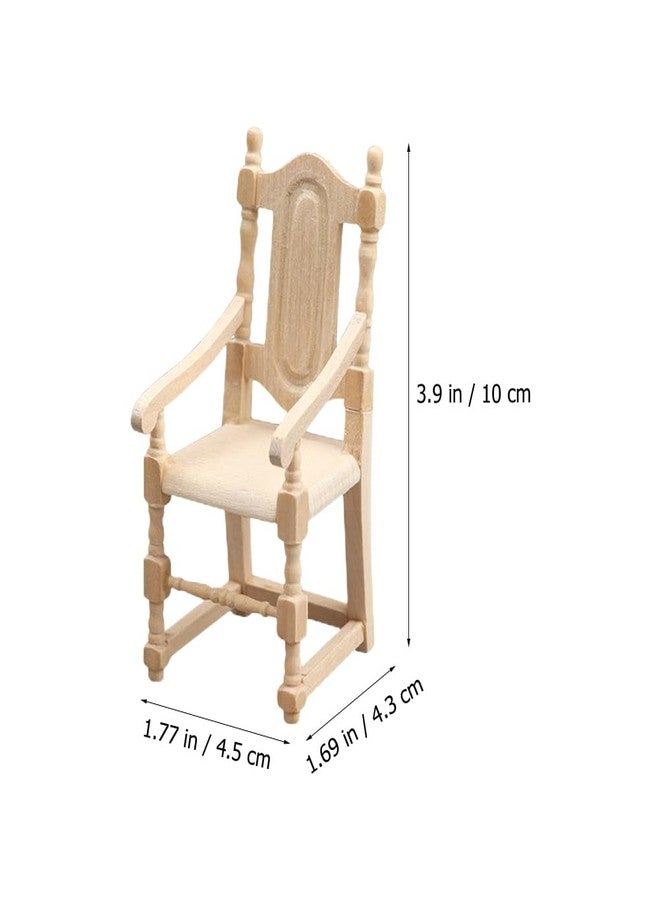 هيموتون كرسي هيموتون المصغر، كرسي بذراعين خشبي، أثاث بيت الدمية المصغر، ديكور سطح بيت الدمية، أثاث مصغر، أثاث صغير، كرسي عتيق - Image 2