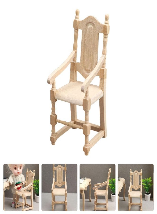هيموتون كرسي هيموتون المصغر، كرسي بذراعين خشبي، أثاث بيت الدمية المصغر، ديكور سطح بيت الدمية، أثاث مصغر، أثاث صغير، كرسي عتيق - Image 3