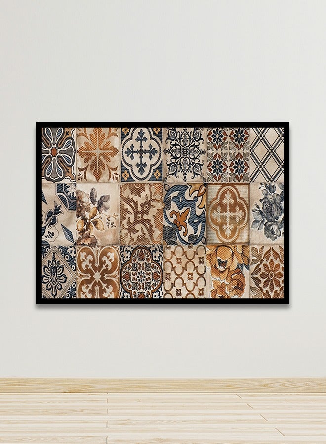 ماركتنا لوحة جدارية قماشية فنية لتزيين الحائط بتصميم تجريدي مع برواز اسود مجوف مقاس 120x80سم قطعة واحدة - Image 1